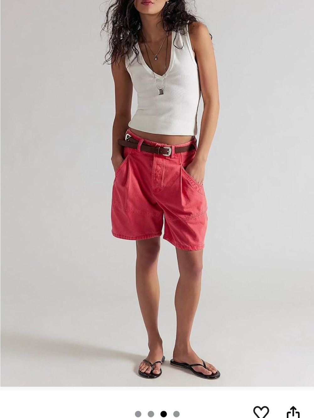 Amazon Women’s Coral Red Relaxed Utility Shorts